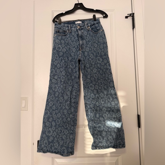 Good American Good Waist Palazzo High-Rise Crop Jeans size 4 - Picture 7 of 8